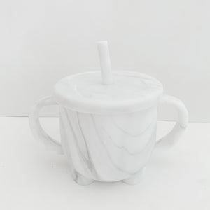 Silicone Handle Cup- Marble