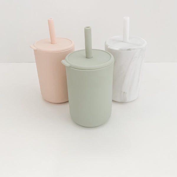 Silicone Straw Cup- Olive Green