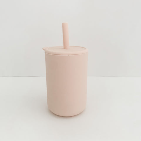 Silicone Straw Cup- Blush