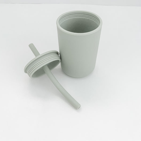 Silicone Straw Cup- Olive Green