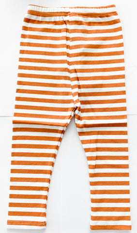Orange Striped Leggings