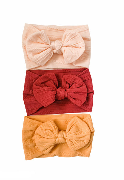 Knit Stitch Bow Headbands (+colors)