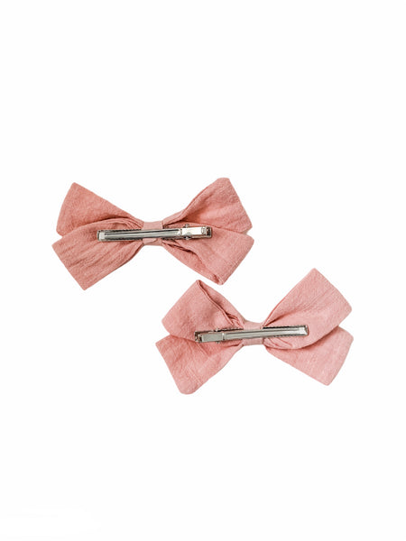 Bow Clips- Dust Pink