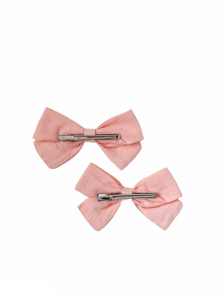 Bow Clips- Baby Pink