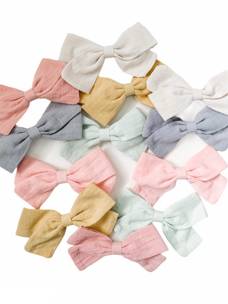 Bow Clips- Baby Pink