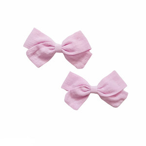 Bow Clips- Powder Pink