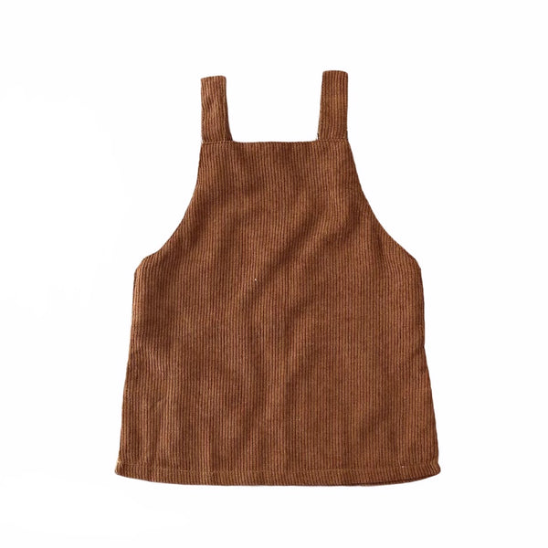 Corduroy Brown Dress Overalls