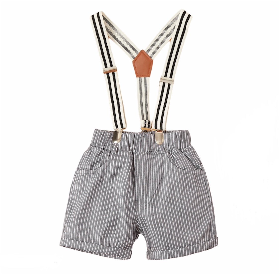 Striped Suspender Shorts